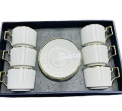 6PC Ceramic Tea Set White/Gold