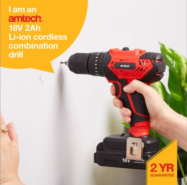 18V 2Ah Li-ion cordless combination drill