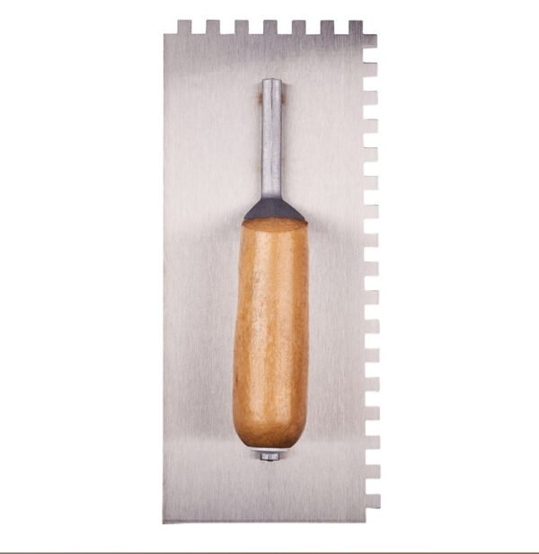 280mm(11”) Notched float trowel with wooden handle
