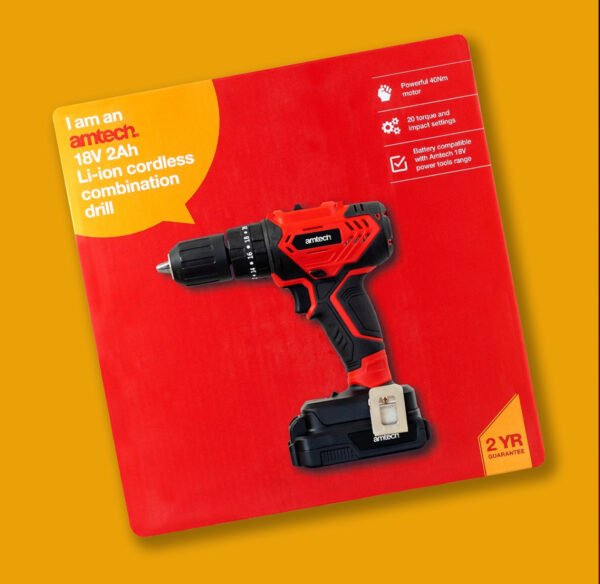 18V 2Ah Li-ion cordless combination drill