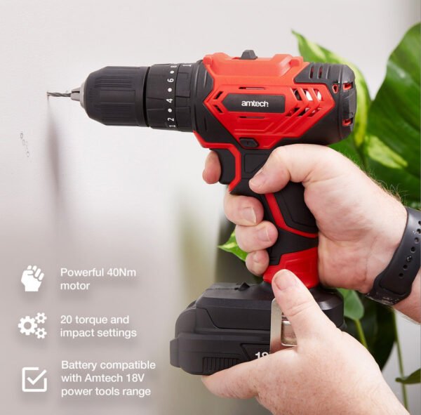 18V 2Ah Li-ion cordless combination drill